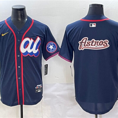 American League Houston Astros Team Big Logo Navy 2025 All-Star Edition Limited Stitched Baseball Jersey