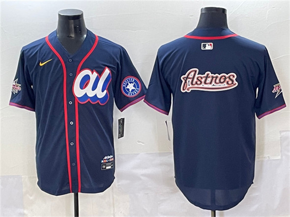 American League Houston Astros Team Big Logo Navy 2025 All-Star Edition Limited Stitched Baseball Jersey