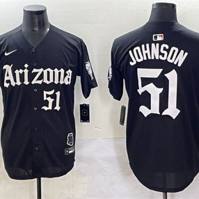 Arizona Diamondbacks #51 Randy Johnson Black 'Gothic Desert Fang Edition' Vapor Premier Limited Stitched Baseball Jersey