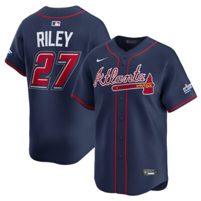 Atlanta Braves #27 Austin Riley Navy 2025 Speedway Classic Alternate Limited Stitched Baseball Jersey