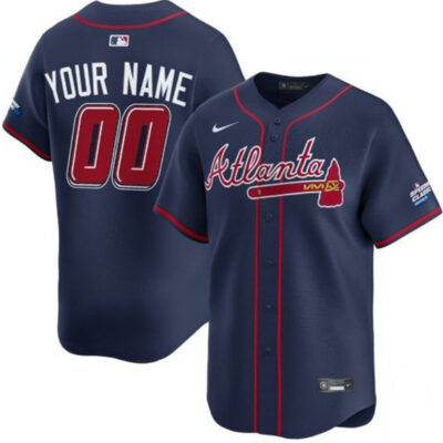 Atlanta Braves Active Player Custom Navy 2025 Speedway Classic Alternate Limited Stitched Baseball Jersey