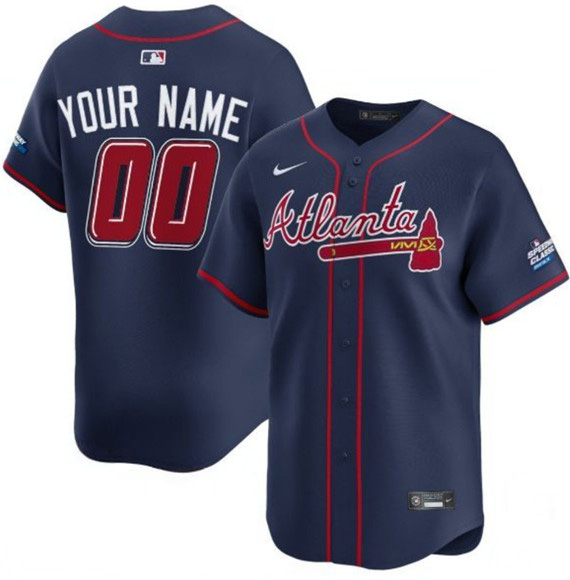 Atlanta Braves Active Player Custom Navy 2025 Speedway Classic Alternate Limited Stitched Baseball Jersey