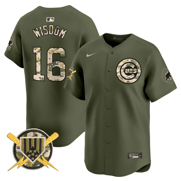 Chicago Cubs #16 Patrick Wisdom Green Armed Forces Day Vapor Limited Stitched Baseball Jersey