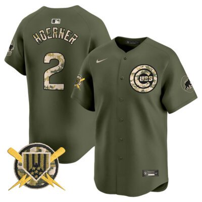 Chicago Cubs #2 Nico Hoerner Green Armed Forces Day Vapor Limited Stitched Baseball Jersey