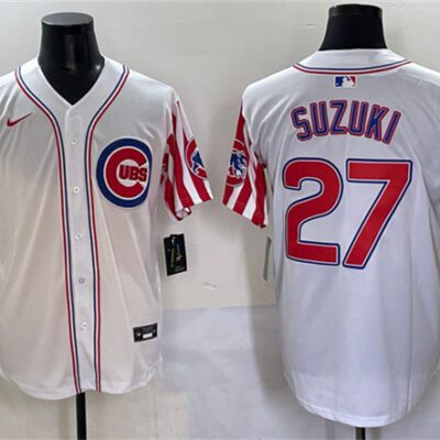 Chicago Cubs #27 Seiya Suzuki White 2025 Independence Day Vapor Premier Limited Stitched Baseball Jersey