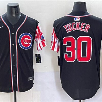 Chicago Cubs #30 Kyle Tucker Black 2025 Independence Day Vapor Premier Limited Stitched Baseball Jersey