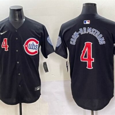 Chicago Cubs #4 Pete Crow-Armstrong Black Limited Stitched Baseball Jersey