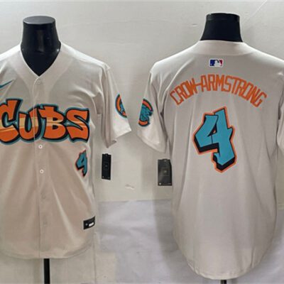 Chicago Cubs #4 Pete Crow-Armstrong Cream 'Graffiti North Side Edition' Vapor Premier Limited Stitched Baseball Jersey