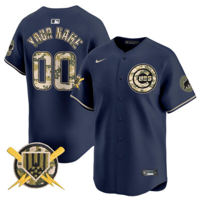 Chicago Cubs Active Player Custom Navy Armed Forces Day Vapor Limited Stitched Baseball Jersey