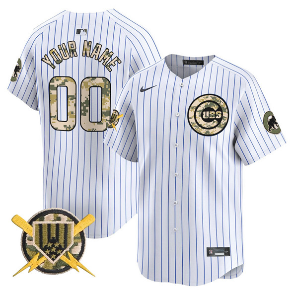 Chicago Cubs Active Player Custom White Armed Forces Day Vapor Limited Stitche Baseball Jersey