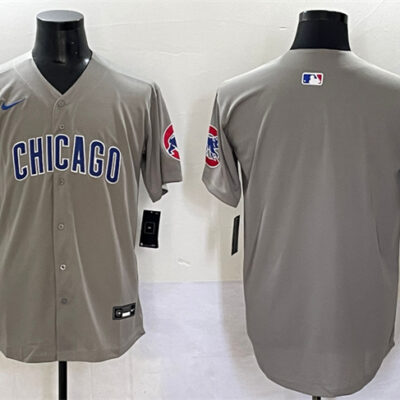 Chicago Cubs Blank Gray Limited Stitched Baseball Jersey
