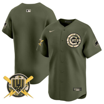 Chicago Cubs Blank Green Armed Forces Day Vapor Limited Stitched Baseball Jersey