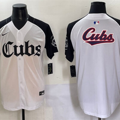 Chicago Cubs Team Big Logo White/Black 'Gothic North Side Edition' Vapor Premier Limited Stitched Baseball Jersey
