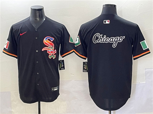 Chicago White Sox Team Big Logo Black Mexico Limited Stitched Jersey 001