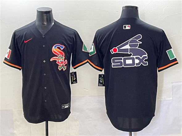 Chicago White Sox Team Big Logo Black Mexico Limited Stitched Jersey 003
