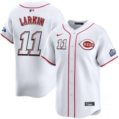 Cincinnati Reds #11 Barry Larkin White 2025 Speedway Classic Home Limited Stitched Baseball Jersey