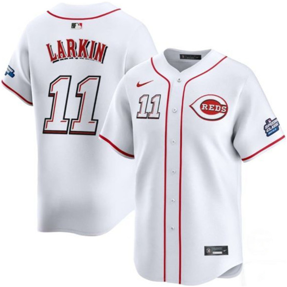 Cincinnati Reds #11 Barry Larkin White 2025 Speedway Classic Home Limited Stitched Baseball Jersey
