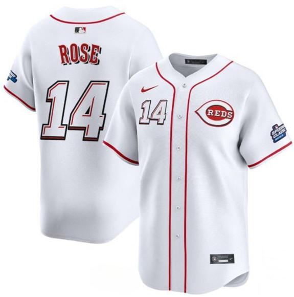 Cincinnati Reds #14 Pete Rose White 2025 Speedway Classic Home Limited Stitched Baseball Jersey