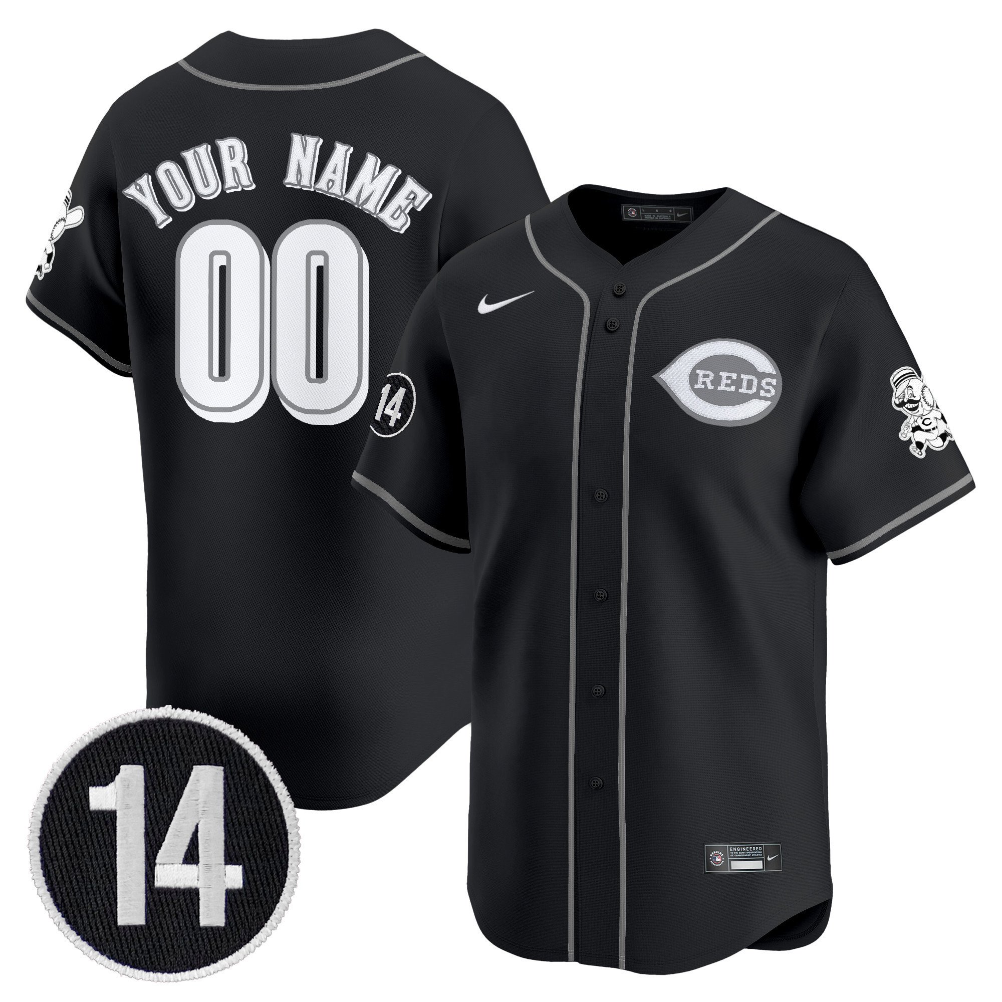 Cincinnati Reds 2025 Lights Out Vapor Premier Limited Custom Jersey - Pete Rose Patch Stitched Custom