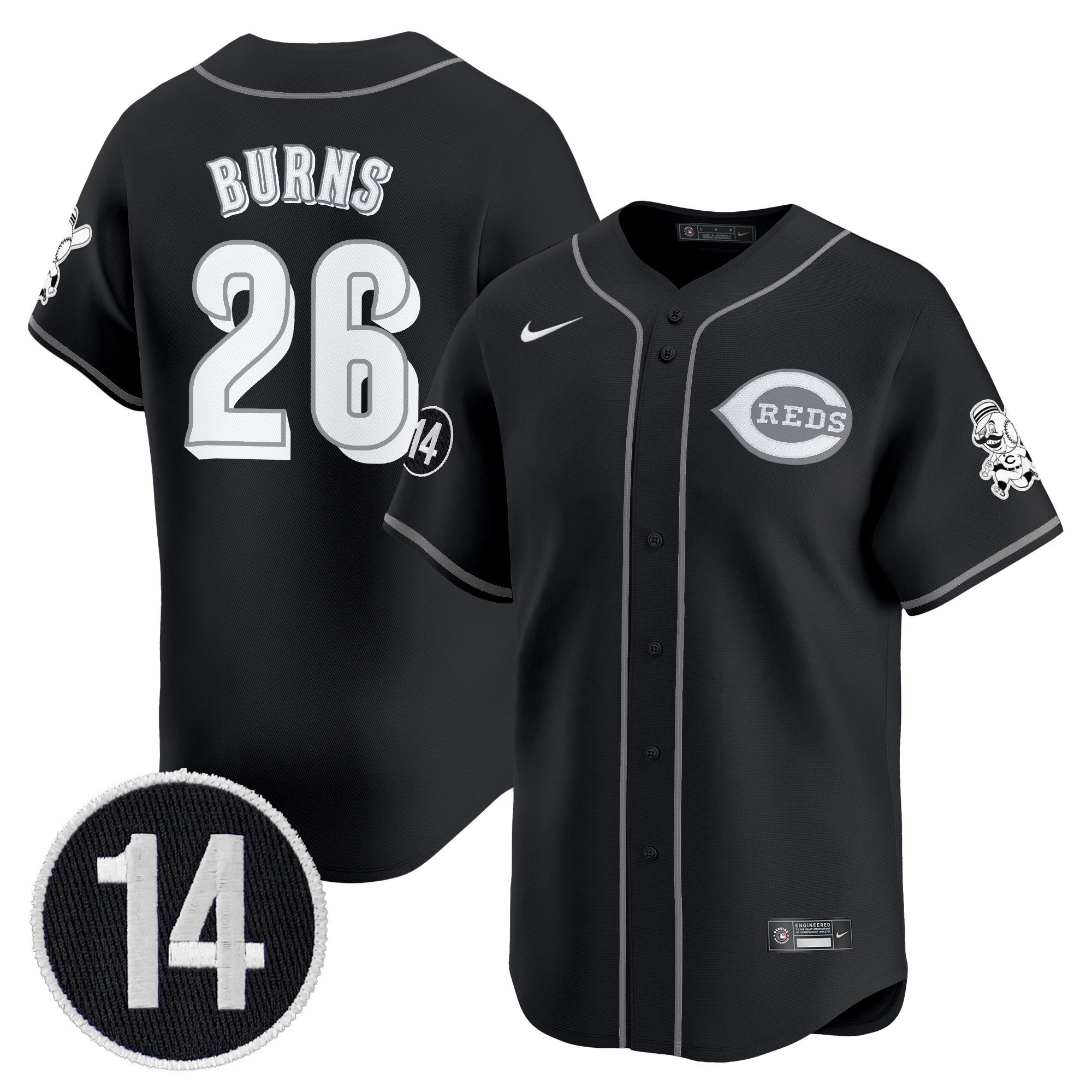 Cincinnati Reds 2025 Lights Out Vapor Premier Limited Jersey - Pete Rose Patch Stitched Chase Burns