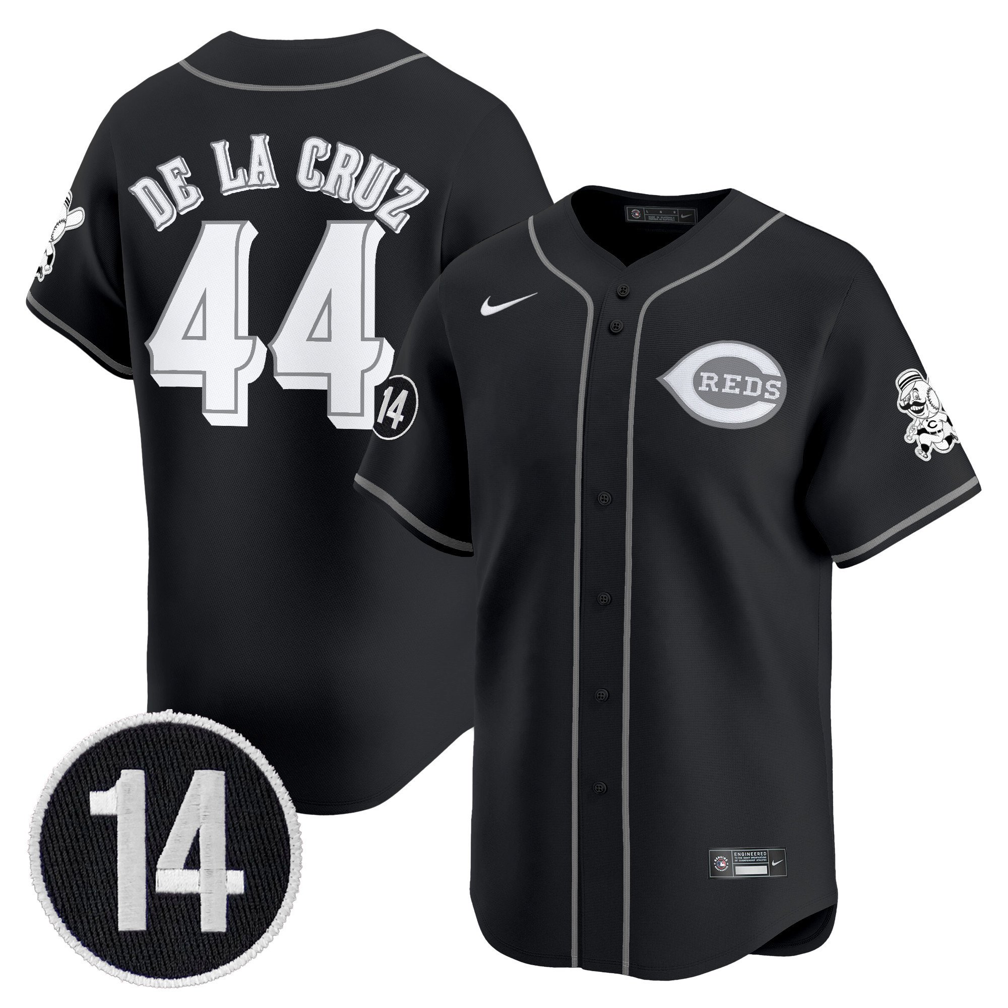 Cincinnati Reds 2025 Lights Out Vapor Premier Limited Jersey - Pete Rose Patch Stitched Elly De La Cruz
