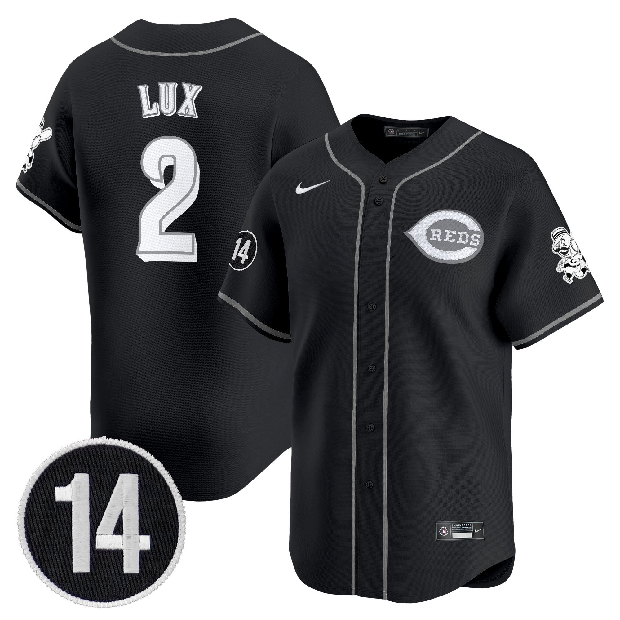 Cincinnati Reds 2025 Lights Out Vapor Premier Limited Jersey - Pete Rose Patch Stitched Gavin Lux
