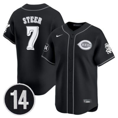 Cincinnati Reds 2025 Lights Out Vapor Premier Limited Jersey - Pete Rose Patch Stitched Spencer Steer