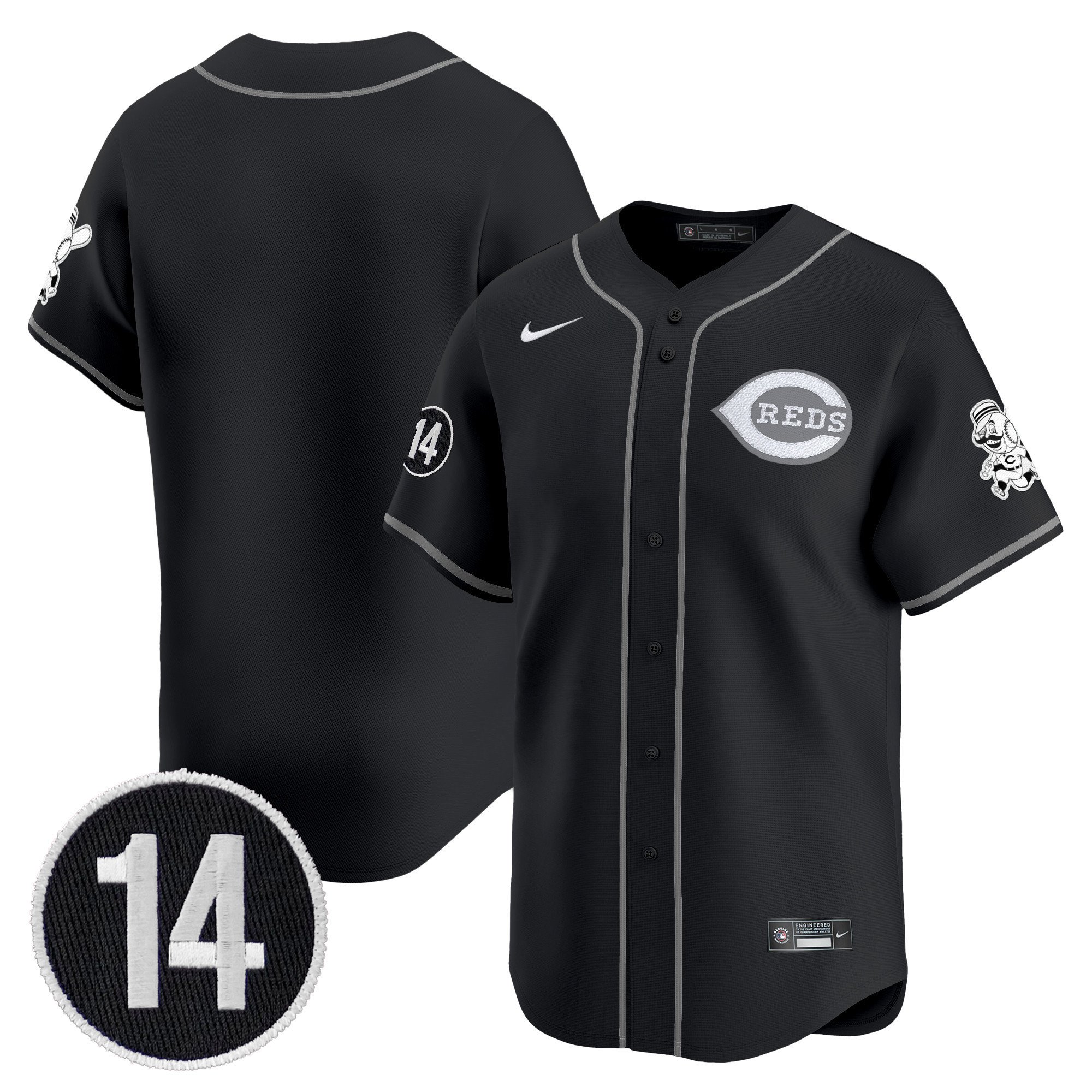 Cincinnati Reds 2025 Lights Out Vapor Premier Limited Jersey - Pete Rose Patch Stitched Team