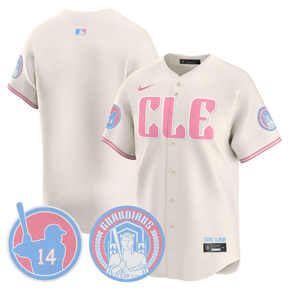 Cleveland Guardians Blank Cream Bubblegum Pink 2025 Vapor Limited Stitched Baseball Jersey
