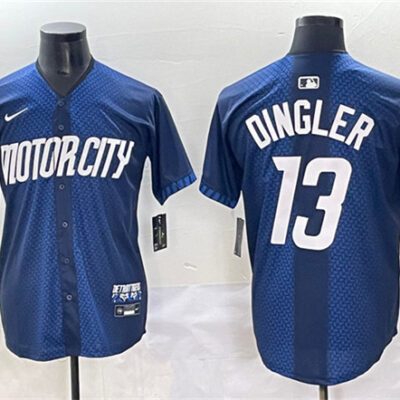 Detroit Tigers #13 Dillon Dingler 2024 Navy City Connect Cool Base Limited Stitched Baseball Jersey