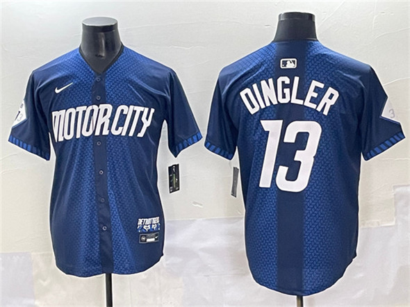 Detroit Tigers #13 Dillon Dingler 2024 Navy City Connect Cool Base Limited Stitched Baseball Jersey