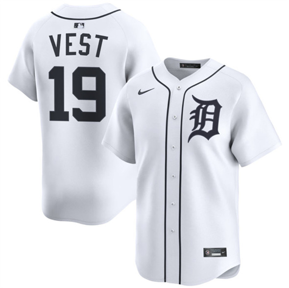 Detroit Tigers #19 Will Vest White 2024 Home Limited Stitched Baseball Jersey
