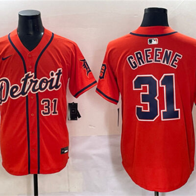 Detroit Tigers #31 Riley Greene Orange With Patch Vapor Premier Limited Stitched Baseball Jersey