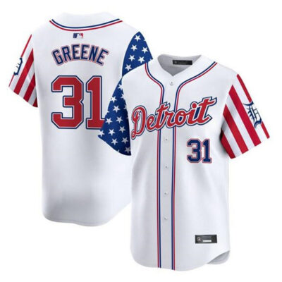 Detroit Tigers #31 Riley Greene White 2025 Independence Day Vapor Premier Limited Stitched Baseball Jersey