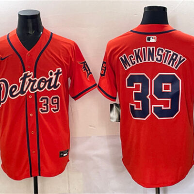 Detroit Tigers #39 Zach McKinstry Orange With Patch Vapor Premier Limited Stitched Baseball Jersey