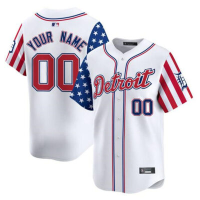 Detroit Tigers ACTIVE PLAYER Custom White 2025 Independence Day Vapor Premier Limited Stitched Baseball Jersey