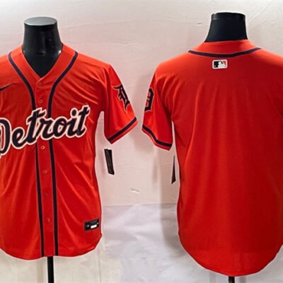 Detroit Tigers Blank Orange With Patch Vapor Premier Limited Stitched Baseball Jersey