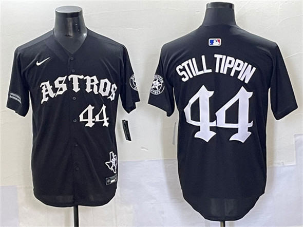 Houston Astros #44 Still Tippin Black Gothic 'Houston Born Barrio Raised' Limited Stitched Baseball Jersey
