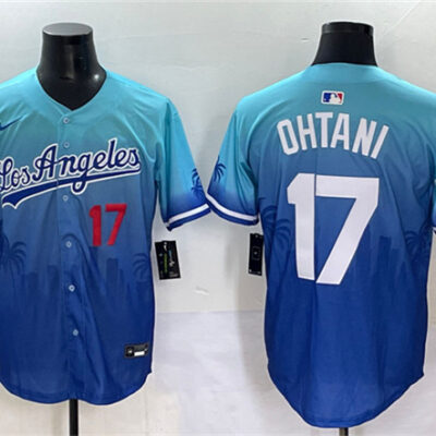 Los Angeles Dodgers #17 Shohei Ohtani Blue Limited Stitched Baseball Jersey
