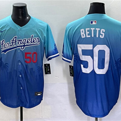 Los Angeles Dodgers #50 Mookie Betts Blue Limited Stitched Baseball Jersey