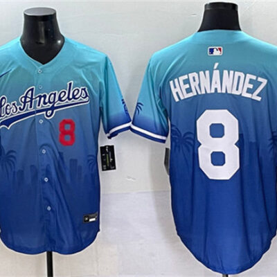 Los Angeles Dodgers #8 Enrique Hernandez Blue Limited Stitched Baseball Jersey