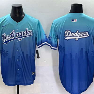 Los Angeles Dodgers Team Big Logo Blue Limited Stitched Baseball Jersey