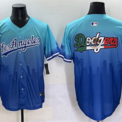 Los Angeles Dodgers Team Big Logo Blue Limited Stitched Baseball Jersey