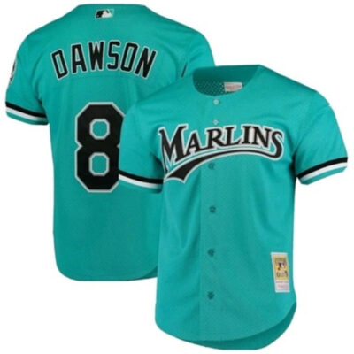 Miami Marlins #8 Andre Dawson Teal 1995 Throwback Stitched Baseball Jersey