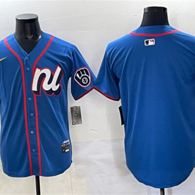 Milwaukee Brewers Blank Blue 2025 All-Star Edition Limited Stitched Baseball Jersey