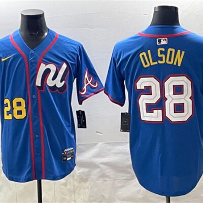National League #28 Matt Olson Blue 2025 All-Star Edition Limited Stitched Baseball Jersey
