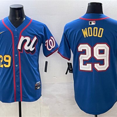 National League #29 James Wood Blue 2025 All-Star Edition Limited Stitched Baseball Jersey