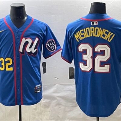National League #32 Jacob Misiorowski Blue 2025 All-Star Edition Limited Stitched Baseball Jersey