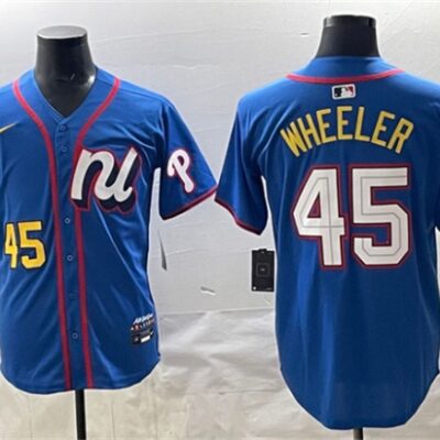 National League #45 Zack Wheeler Blue 2025 All-Star Edition Limited Stitched Baseball Jersey
