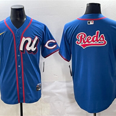 National League Cincinnati Reds Team Big Logo Blue 2025 All-Star Edition Limited Stitched Baseball Jersey